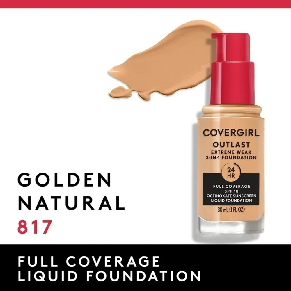 Covergirl Outlast Extreme Wear Liquid Foundation 817 Golden Natural 30 mL/1 fl o